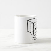 怒っている猫は箱-おもしろいな猫のコーヒー・マグに隠れます コーヒーマグカップ (中央)