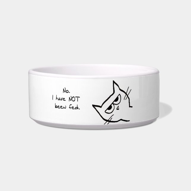 怒っている猫は食べ物を与えられませんでした! ボウル (左)