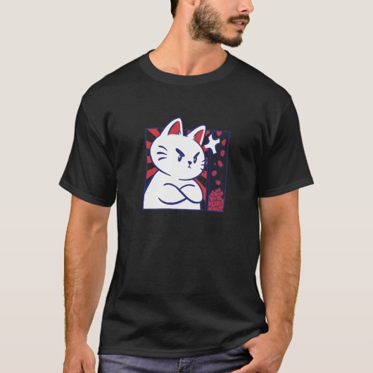 怒っている猫 Tシャツ (正面)
