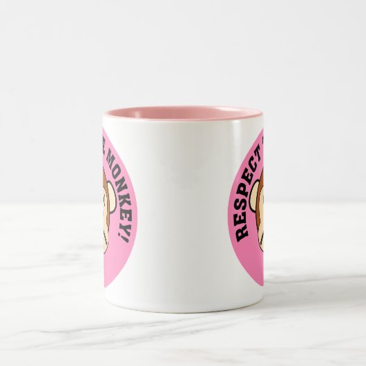 怒っている猿を尊重しますか、または彼の憤りに直面して下さい ツートーンマグカップ (中央)