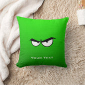 怒っている目; 緑 クッション (ブランケット)