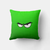 怒っている目; 緑 クッション (裏面)