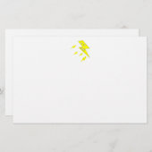怒っている稲妻。 白の黄色 便箋 (正面/裏面)