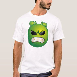 怒っている緑の顔文字 Tシャツ