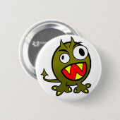 怒っている緑モンスター 缶バッジ (正面&裏面)