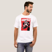 怒っている脂肪質の男の子の白のTシャツ Tシャツ (正面フル)