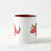 怒っている赤いトリケラトプス- Dinosaur-gifts.com マグカップ (中央)