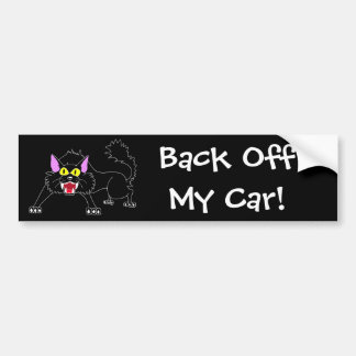 怒っている音を立てる黒猫の漫画 バンパーステッカー