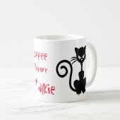 怒っている黒猫のことわざ コーヒーマグカップ (正面右)
