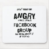 怒っているfacebook マウスパッド (正面)