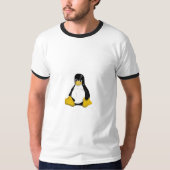 怒っているLINUXのタキシードのペンギン Tシャツ (正面)