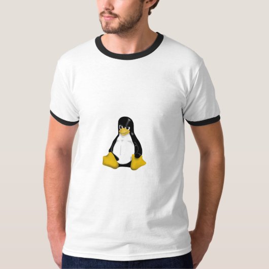 怒っているLINUXのタキシードのペンギン Tシャツ (正面)