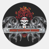 怒っていスコットランド人バイクもしくは自転車に乗る人 ラウンドシール (正面)