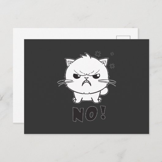 怒ってるくせに可愛い猫がシャーって言うのよ シーズンポストカード (正面/裏面)