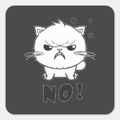 怒ってるくせに可愛い猫がシャーって言うのよ スクエアシール (正面)