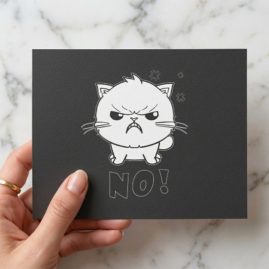 怒ってるくせに可愛い猫がシャーって言うのよ ポストカード