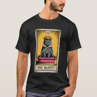 怒ってる猫のタロットカード 猫用トイレ箱 ねこ ネコ ねこちゃん ふざけた Tシャツ