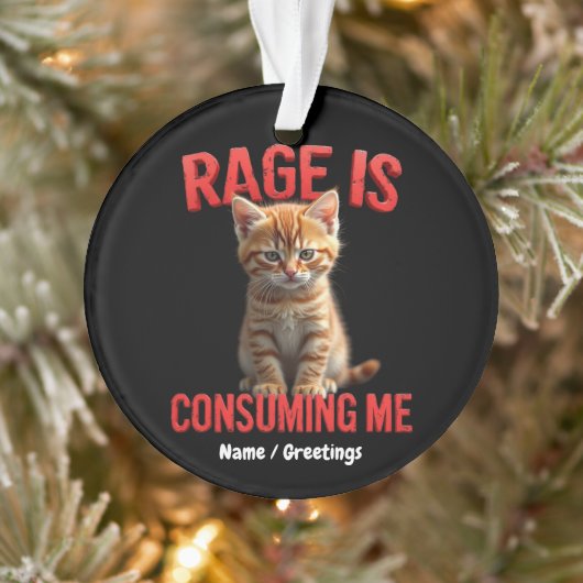 怒って可愛い子猫ネコおもしろい猫 オーナメント (ツリー)