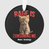怒って可愛い子猫ネコおもしろい猫 オーナメント (正面)
