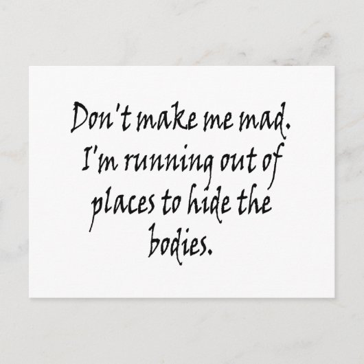 怒らせるな ポストカード (正面)