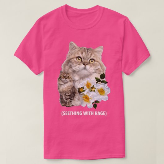怒りおもしろい皮肉で猫を探す子猫 Tシャツ (デザイン正面)