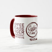 怒りおもしろい管理が高価なためコーヒー マグカップ (正面左)