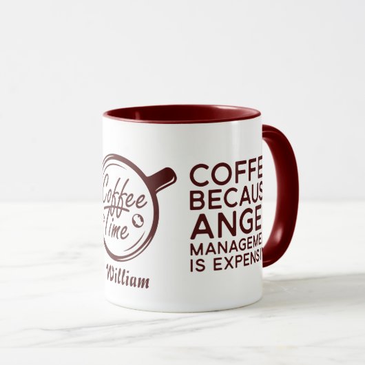 怒りおもしろい管理が高価なためコーヒー マグカップ (正面右)