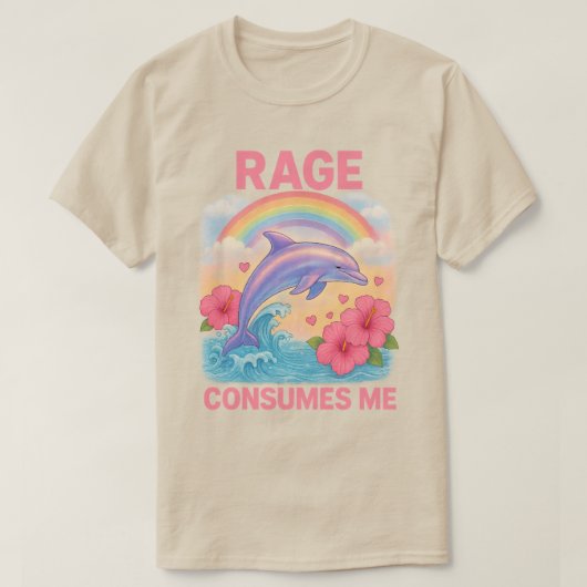 怒りが私を支配するイルカ Tシャツ (デザイン正面)