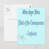 *怒りが高まると…* – 孔子引用文 ポストカード (正面/裏面)