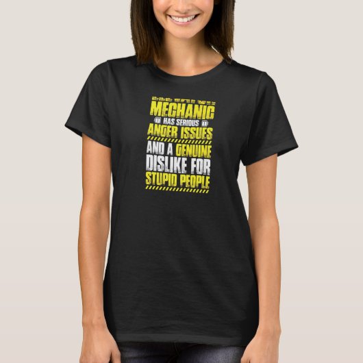 怒りっぽいエレベーターメカニック Tシャツ (正面)