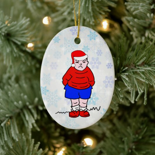 怒りっぽい少年のクリスマス セラミックオーナメント (ツリー)