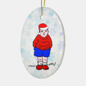 怒りっぽい少年のクリスマス セラミックオーナメント (左)