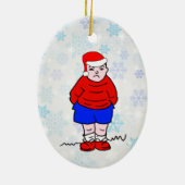 怒りっぽい少年のクリスマス セラミックオーナメント (裏面)