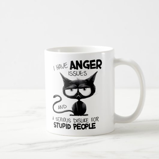 怒りっぽい 猫好き プレゼント コーヒーマグカップ (右)