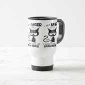 怒りっぽい 猫好き プレゼント トラベルマグ (正面右)