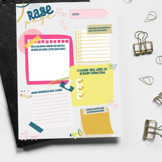 怒りと怒りのRage Pageメモ帳 ノートパッド