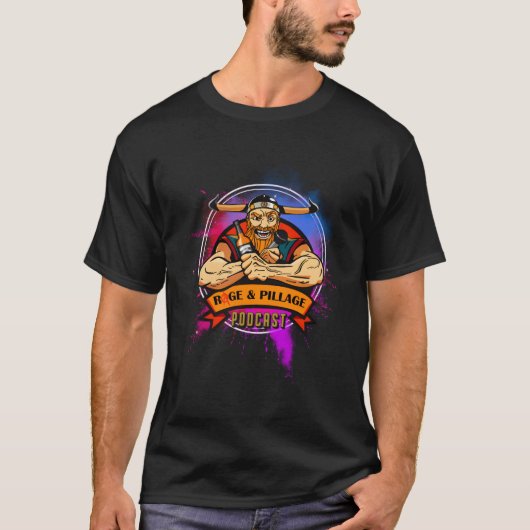 怒りと略奪ポッドキャ数々のスト色 Tシャツ (正面)