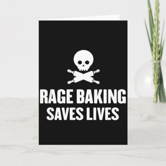 怒りながら焼くことが命を救う スカル面白 Baker Cook Chef カード (正面)