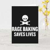 怒りながら焼くことが命を救う スカル面白 Baker Cook Chef カード (黄色い花)