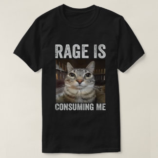 怒りに飲まれる猫のミーム Tシャツ