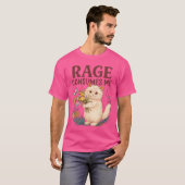 怒りに飲まれる猫の花 楽しい子猫 女性 男性 Tシャツ (正面フル)