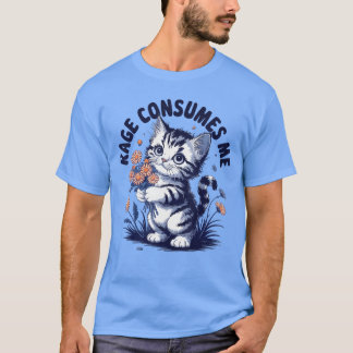 怒りに飲まれる メンズ クラシックフィット グレー クルー ネック S Tシャツ