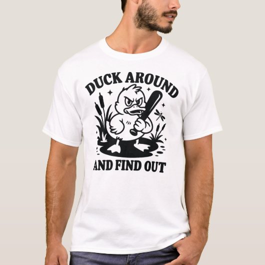 怒りのアヒル FAFO - 面白いアヒルデザイン Tシャツ (正面)