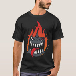 怒りのサメ攻撃の漫画デザイン Tシャツ