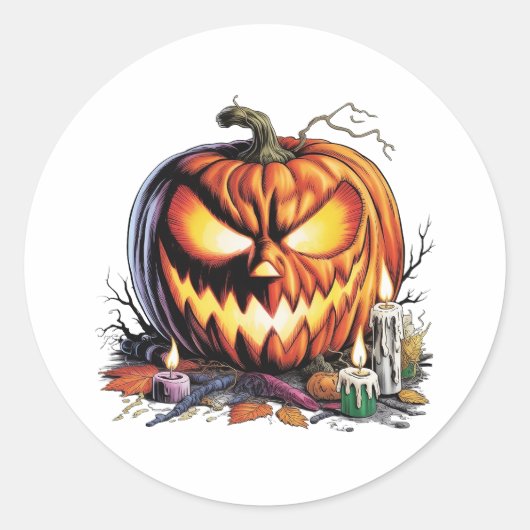 怒りのジャック ハロウィン ラウンドシール (正面)