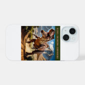 怒りのティラノサウルス iPhone 15ケース (裏面横)