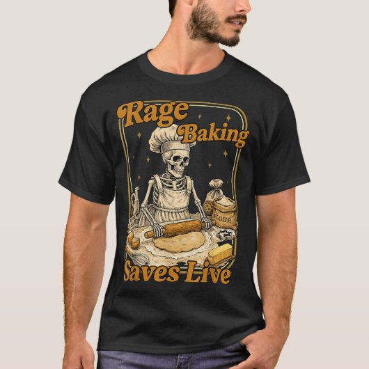 怒りのパン作りで人生が救われる 面白いキッチンのカオス Tシャツ (正面)