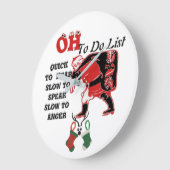 怒りのリストに遅く聞き取り早いクリスマスの精神 ラージ壁時計 (傾斜)