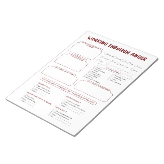 怒りのワークシート悲しみと怒りのメモ帳 ノートパッド (アングル)