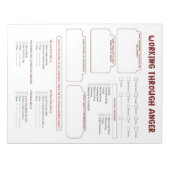 怒りのワークシート悲しみと怒りのメモ帳 ノートパッド (正面)